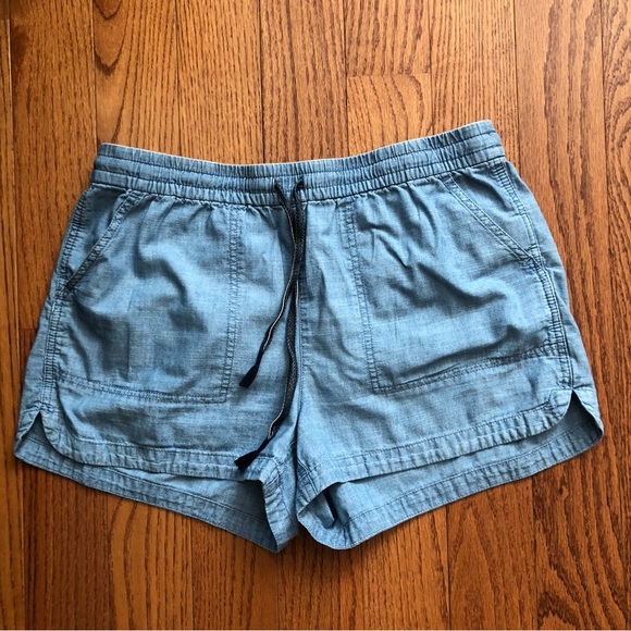 J.CREW Seaside Chambray Blue Elasticized Waist Short Women’s Size M - Picture 9 of 9